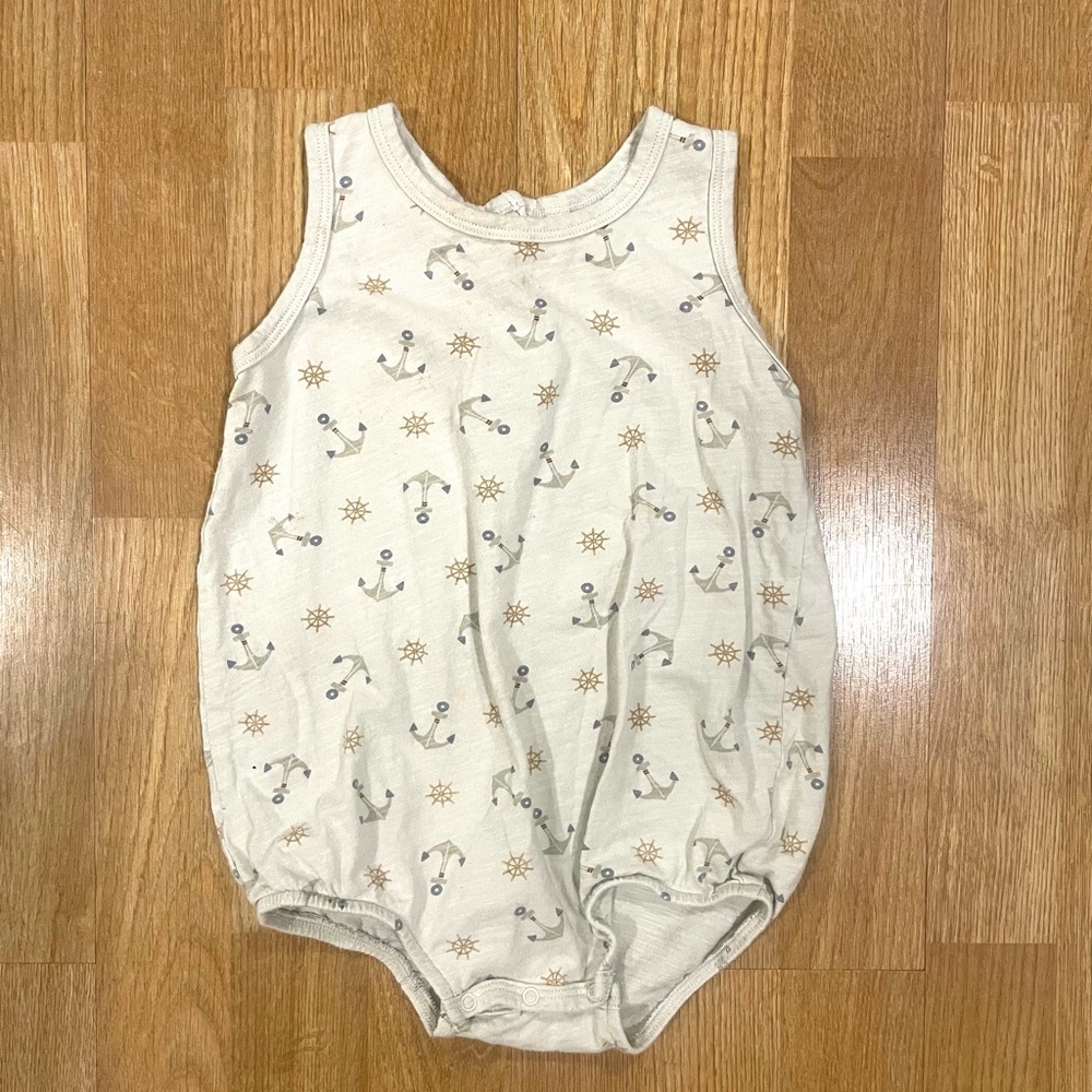 Rylee + Cru Nautical Print Baby Romper